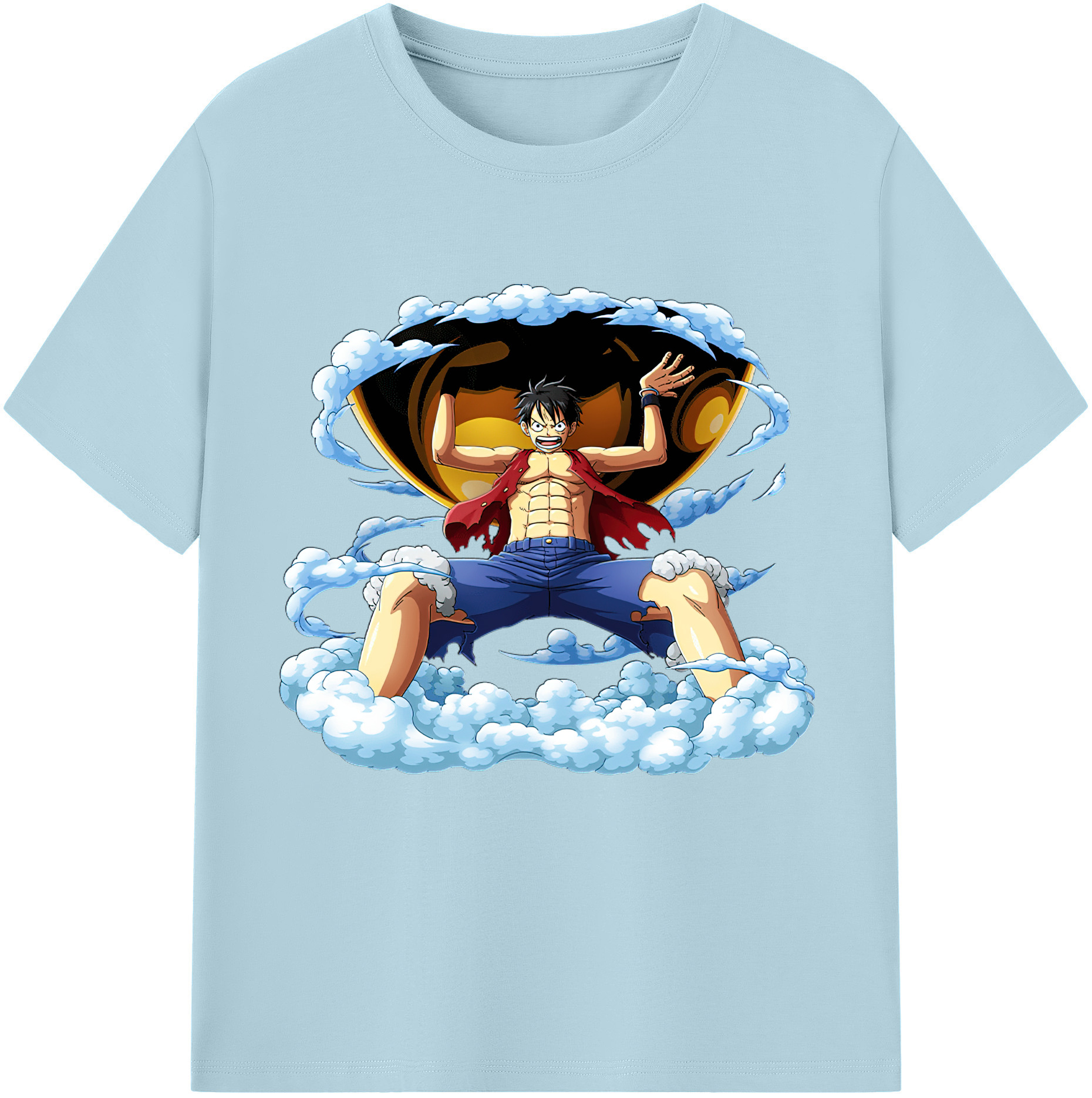 ワンピース モンキー・D・ルフィ ONE PIECE Monkey D. Luffy 綿100％半袖Tシャツ（フロントプリント）